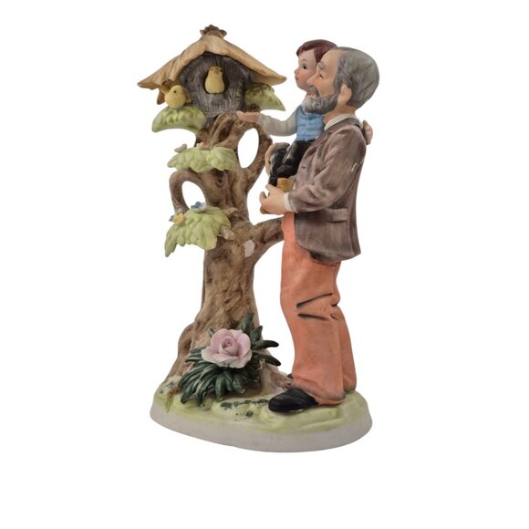 Vintage Lefton Figurine China Hand Painted Porcelain 07778 Grandfather Grandson - Picture 2 of 10